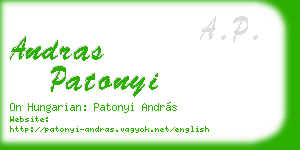 andras patonyi business card